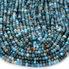 Natural Blue Apatite Gemstone Grade A Micro Faceted Rondelle 5X4MM Loose Beads (P92)