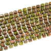 Natural Unakite Gemstone Faceted Round Tube Hexagon 10X8MM Loose Beads (D721)