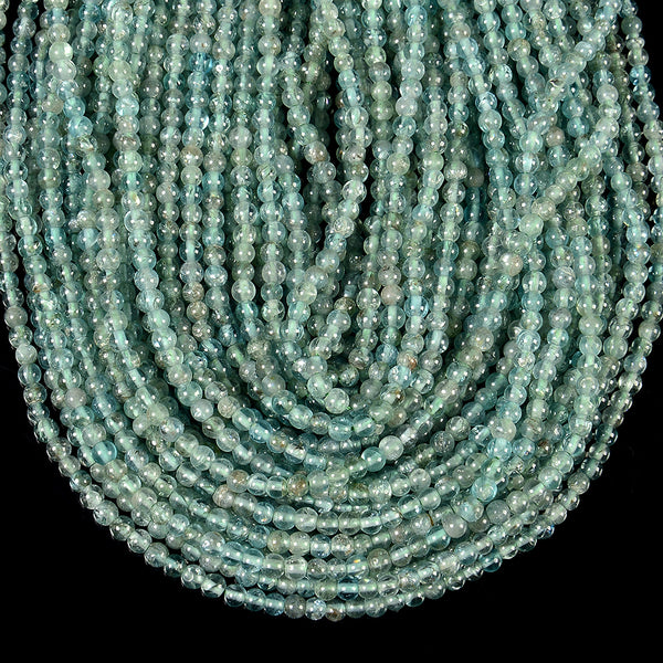 Natural Aqua Apatite Gemstone Grade A Round 3MM 4MM 5MM 6MM Loose Beads (D685)