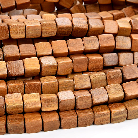 Natural Green Sandalwwod Gemstone Square Cube 8X7MM Loose Beads 16 inch Full Strand (80019017-D523)