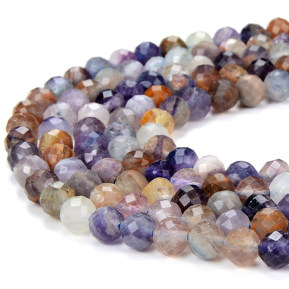 Natural Rainbow Fluorite Gemstone Grade AA 6MM Micro Faceted Round Loose Beads 15 inch Full Strand (80018254-P100)