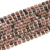 Natural Rhodonite Gemstone Faceted Round Tube Hexagon 10X8MM Loose Beads (D721)