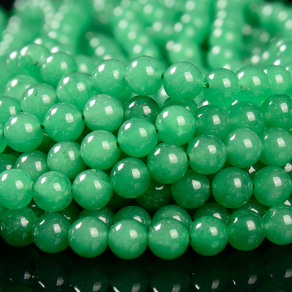 Aventurine Green Color Jade Gemstone Round 8MM Loose Beads 14.5 inch Full Strand (80020088-D618)