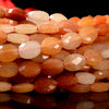 Natural Orange Aventurine Gemstone Micro Faceted Oval 8X6MM Loose Beads 7.5 inch Half Strand (80021468-D717)