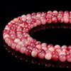 Pink Red Jade Gemstone Round 8MM Loose Beads 14.5 inch Full Strand (80020099-D619)