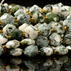 Natural Green Tree Agate Gemstone Micro Faceted Hexagon Star 11MM Loose Beads 7.5 inch Half Strand (80021526-D722)