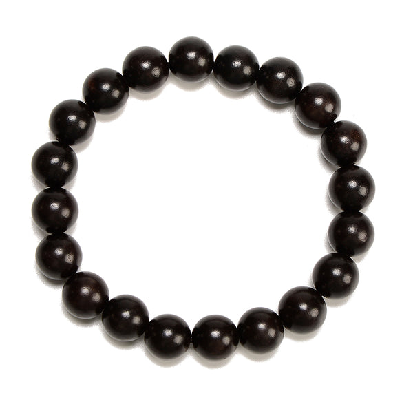 Indonesia Ebony Blackwood Gemstone Round Bracelet 6MM 8MM 10MM 12MM 7.5 inch Strand (S64)