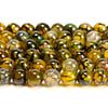 Dark Yellow Fire Dragon Veins Agate Gemstone Round 6MM 8MM 10MM Loose Beads (D698)