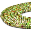 Apple Green Silver Inclusion Sea Sediment Imperial Jasper Gemstone Grade AAA Heshi Rondelle 6X3MM Loose Beads (D501)