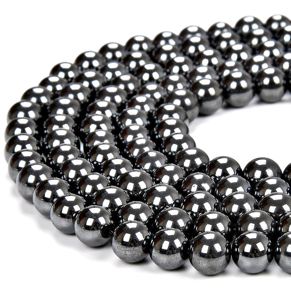 Magnetic Hematite Gemstone Round 8MM Loose Beads 15 inch Full Strand (80018847-D509)