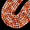 Orange White Fire Agate Gemstone Round 10MM Loose Beads (D708)
