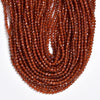 Natural Hessonite Garnet Gemstone Grade AAA Micro Faceted Round 3MM 4MM Loose Beads (P114)