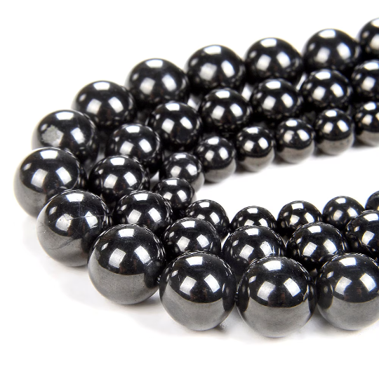 Natural Jet Gemstones Black Grade AAA Black 4mm 6mm 8mm 10mm Round Loose Beads 15.5 inch Full Strand (127)