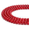 Red Jade Gemstone Round 8MM Loose Beads 14.5 inch Full Strand (80020091-D618)