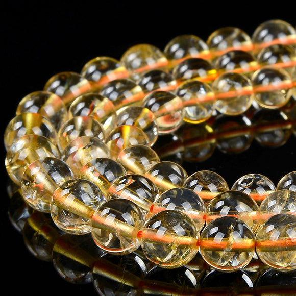 Natural Citrine Gemstone Grade AA Round 6MM 7MM 8MM Loose Beads (D485)