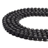 Black Lava Gemstone Round 4MM 6MM 8MM 10MM Loose Beads (D636)