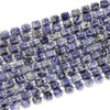 Natural Blue Spot Jasper Gemstone Faceted Round Tube Hexagon 10X8MM Loose Beads (D724)