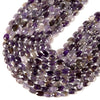 Natural Amethyst Gemstone Micro Faceted Oval 11X7MM Loose Beads 7.5 inch Half Strand (80021479-D718)
