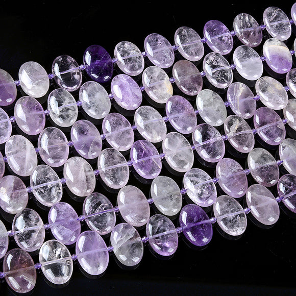 Natural Lavender Amethyst Gemstone 27X18MM Oval Loose Beads (D423)