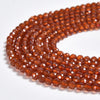 Natural Hessonite Garnet Gemstone Grade AAA Micro Faceted Round 3MM 4MM Loose Beads (P114)