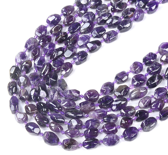 Natural Amethyst Gemstone Faceted Barrel Drum 8X12-9X13MM 11X14-12X16MM 13X14-13X20MM Loose Beads (D425)