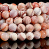 Brown White Stripe Agate Gemstone Round 10MM Loose Beads (D708)