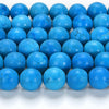 Blue Turquoise Gemstone Round 10MM Loose Beads 15 inch Full Strand (80019257-D550)