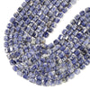 Natural Blue Spot Jasper Gemstone Faceted Round Tube Hexagon 10X8MM Loose Beads (D724)