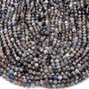 Natural Tanzanite Gemstone Grade A 5MM Micro Faceted Round Loose Beads 15 inch Full Strand (80018223-P97)