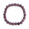 Natural Purple Lepidolite Gemstone Grade AAA Round Bracelet 6MM 8MM 7.5 inch Strand (S56)