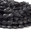 Black Lava Gemstone Oval 10X8MM Loose Beads (D648)