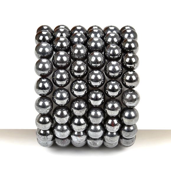 Natural Black Iron Sugilite Gemstone Round Bracelet 8MM 10MM 7.5 inch Strand (S27)