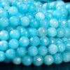 Light Blue Jade Gemstone Facetecd Round 8MM Loose Beads (D632)