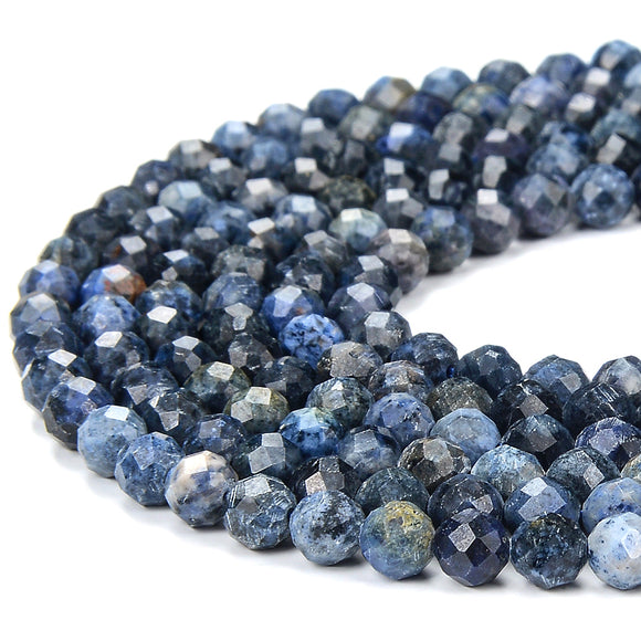 Natural South Africa Blue Dumortierite Gemstone Grade AA 4MM Micro Faceted Round Loose Beads 15 inch Full Strand (80018261-P100)