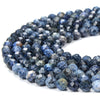 Natural South Africa Blue Dumortierite Gemstone Grade AA 4MM Micro Faceted Round Loose Beads 15 inch Full Strand (80018261-P100)