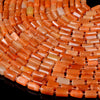 Natural Orange Aventurine Gemstone 12X8MM Faceted Cylinder Round Tube Loose Beads (D465)