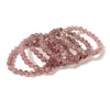 Natural Strawberry Quartz Gemstone Grade AA Round Bracelet 8MM 7.5 inch Strand (80021359-S56)