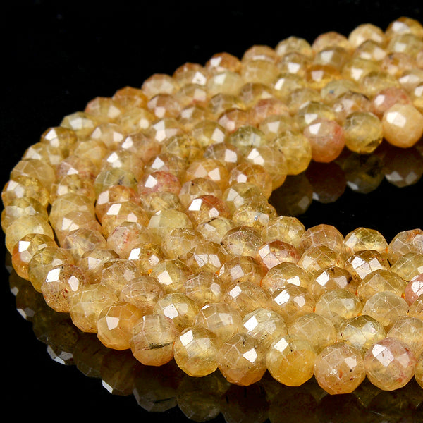 Natural Yellow Apatite Gemstone Grade AAA Micro Faceted Round 6MM 7MM Loose Beads (P96)
