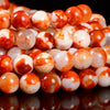 Orange White Fire Agate Gemstone Round 10MM Loose Beads (D708)