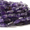 Natural Amethyst Gemstone Faceted Cylinder Round Tube 12x8MM Loose Beads (D663 )