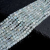 Natural Aquamarine Gemstone Grade AA Faceted Diamond Cut Cube 5MM Loose Beads (P116)