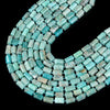 Natural Peruvian Amazonite Gemstone 12X8MM Faceted Cylinder Round Tube Loose Beads (D464)