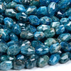 Natural Blue Apatite Gemstone 9X13MM Faceted Nugget Barrel Tube Loose Beads (D417)