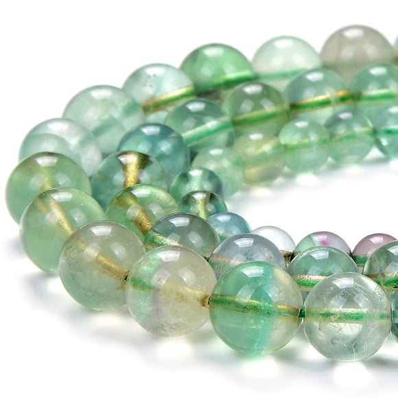 Natural Green Fluorite Gemstone Grade AA Round 5MM 6MM 7MM 8MM 9MM Loose Beads (D441)