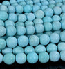 Blue Matte Turquoise Gemstone Round 12MM Loose Beads (D550)