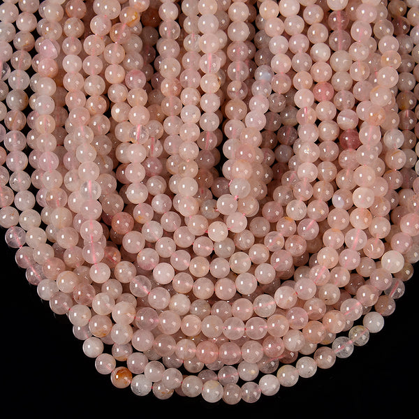 Natural Madagascar Rose Quartz Gemstone Round 5MM 6MM 7MM Loose Beads (D636)