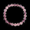 Natural Gemmy Mozambique Rose Quartz Gemstone Round Bracelet 8-9MM 7.5 inch Strand (80020709-S50)