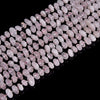 Natural Madagascar Rose Quartz Gemstone Pebble Nugget Freeform Rondelle 8-10MM Loose Beads (D559)