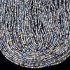 Natural Blue Sapphire Gemstone Micro Faceted Rondelle 3X2MM Loose Beads (P87)