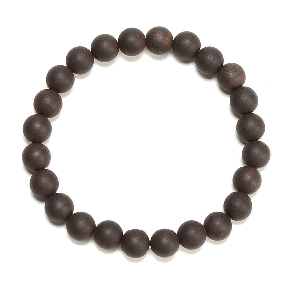 Natural Matte Ebony Black Sandalwood Round Bracelet 6MM 8MM 10MM 12MM 7.5 inch Strand (S61)